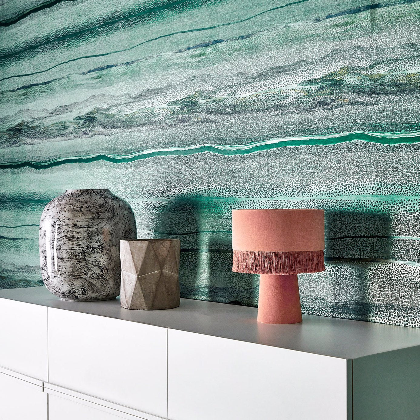 Anthology Vitruvius Wallpaper - Chrysocolla / Apatite - EVIW112061 - Harlequin