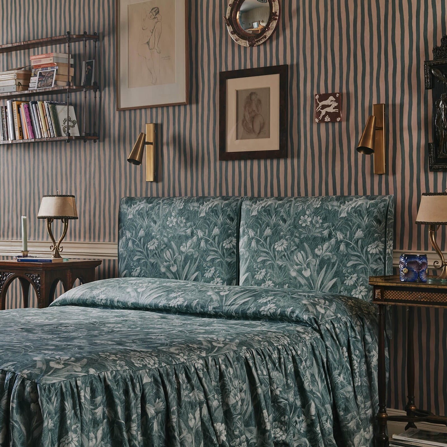 Artist's Stripe Wallpaper - Euphorbia & Alabaster - House of Hackney