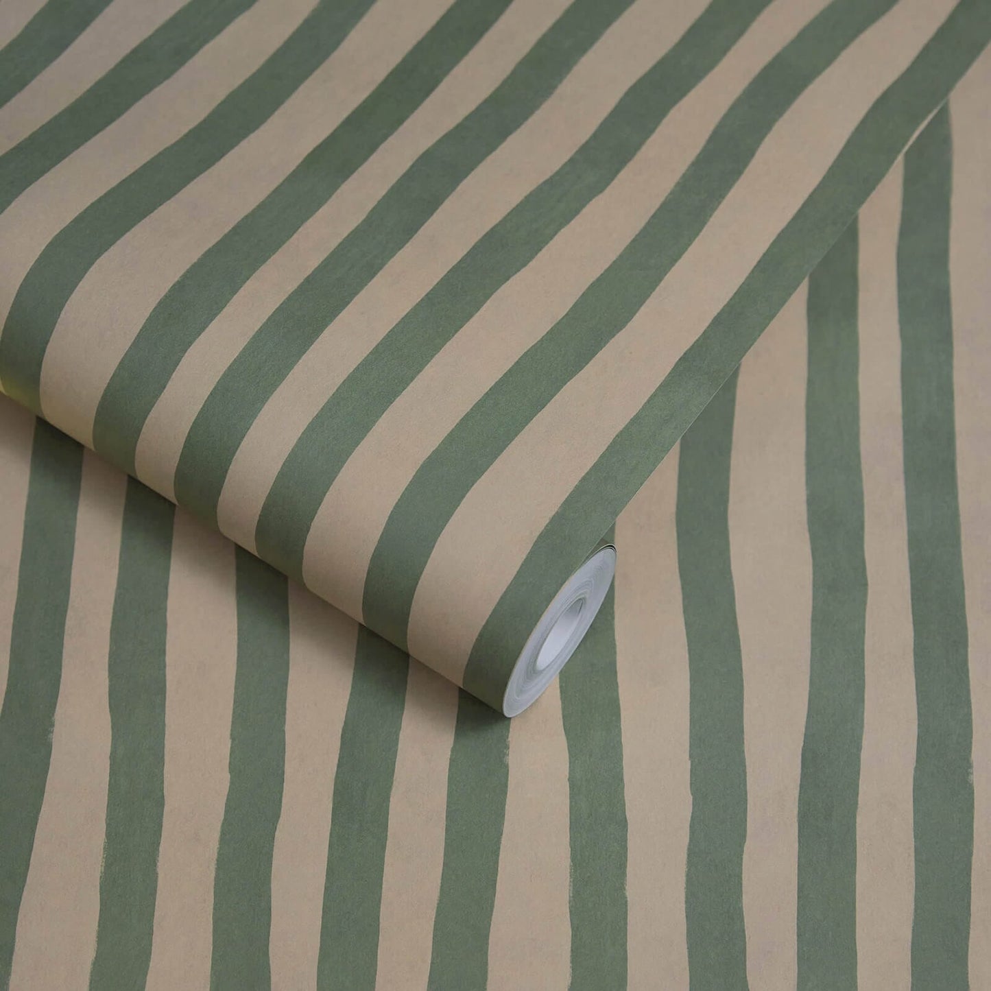 Artist's Stripe Wallpaper - Euphorbia & Alabaster - House of Hackney