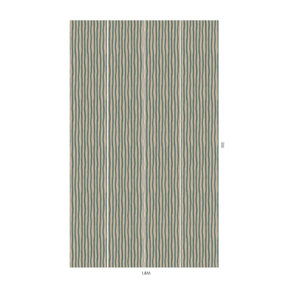 Artist's Stripe Wallpaper - Euphorbia & Alabaster - House of Hackney