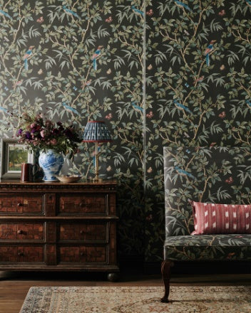Ashdown Wallpaper - Black - Colefax & Fowler