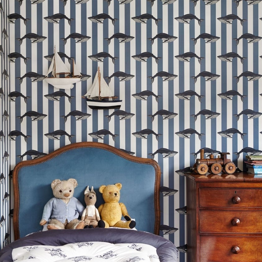 BALEANA Wallpaper - Denim - House of Hackney