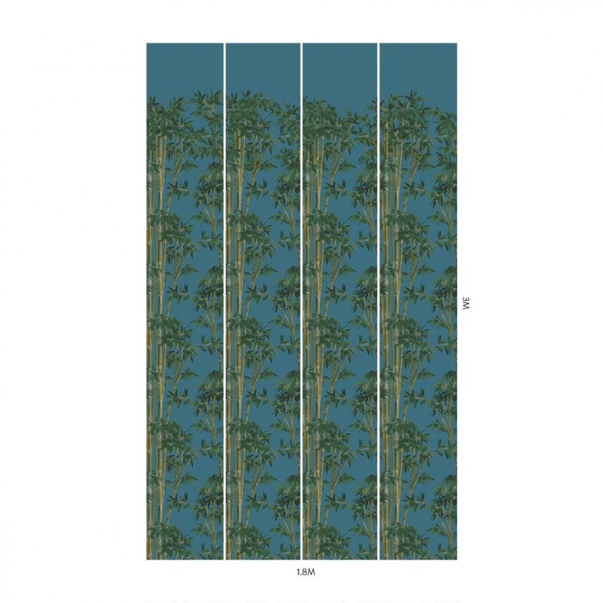 BAMBUSA Wallpaper - Azure - House of Hackney