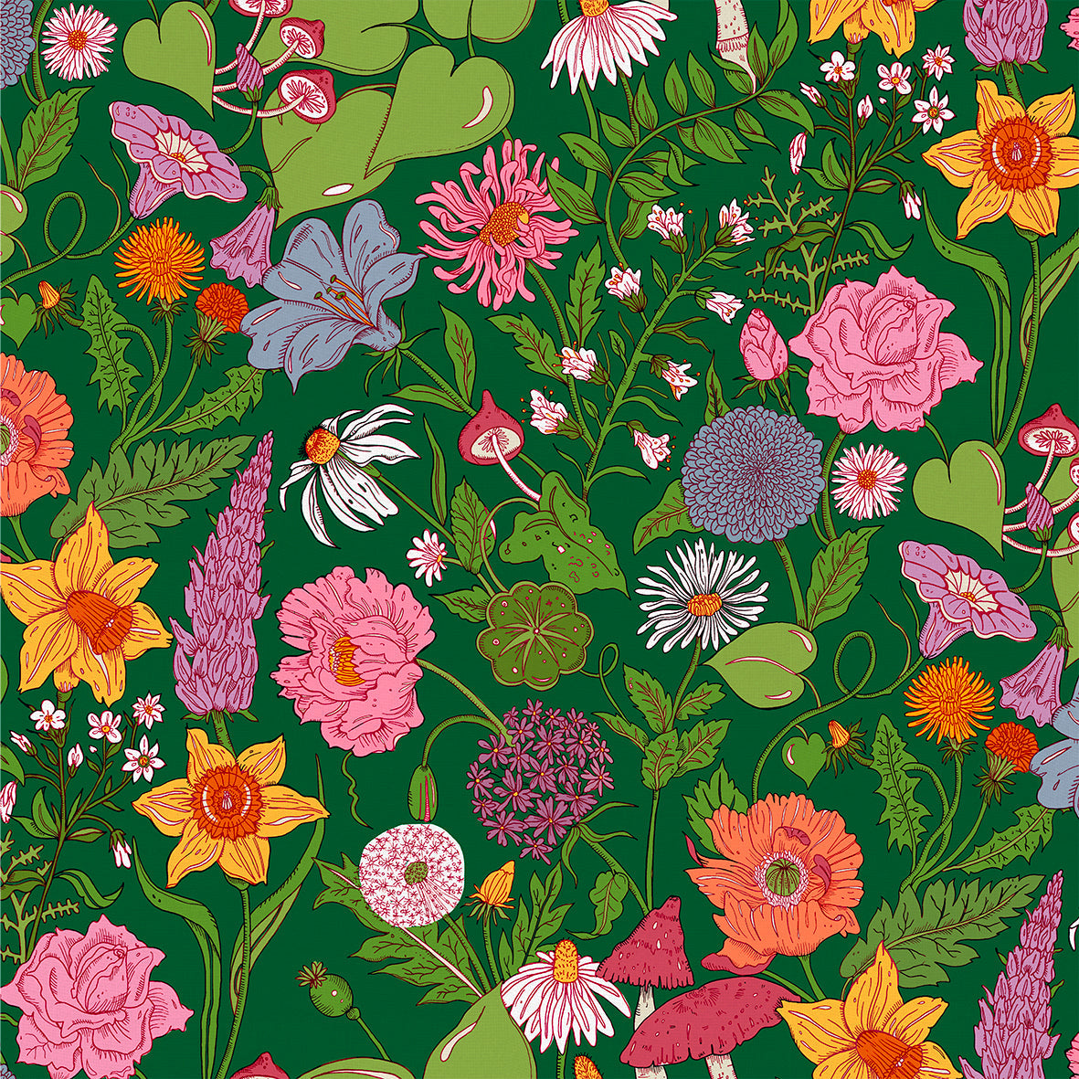 Bloom Wallpaper - Green - Wear The Walls