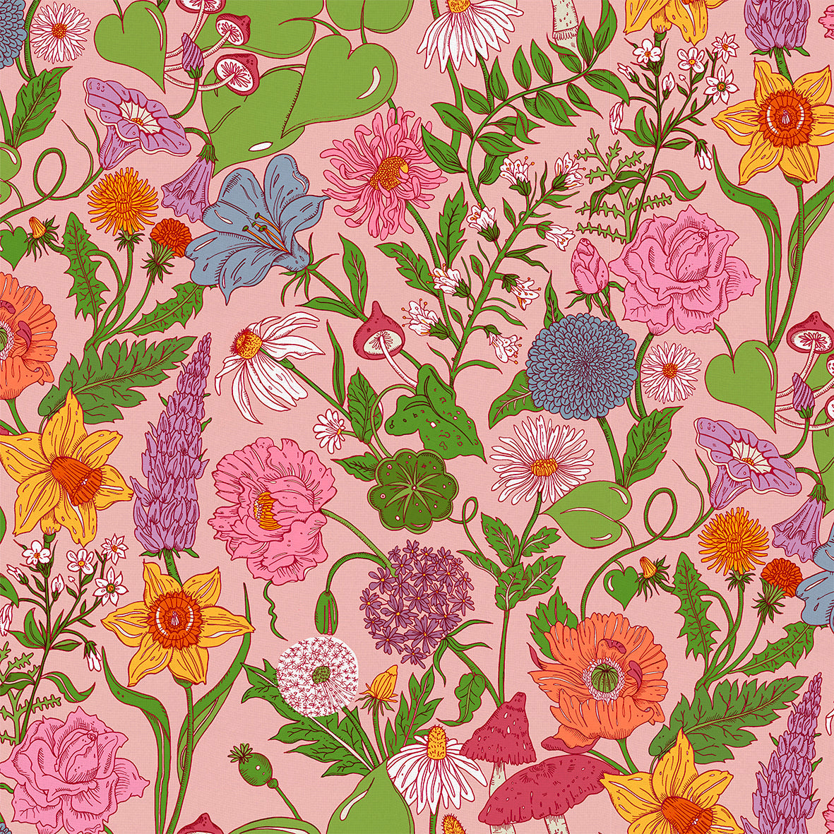 Bloom Wallpaper - Pink - Wear The Walls