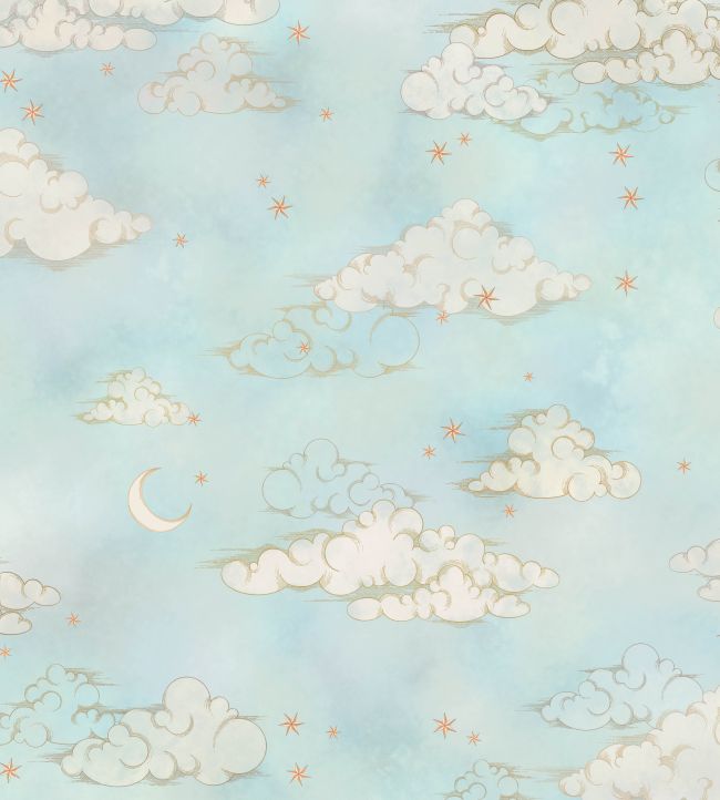 Starry Clouds Wallpaper - Teal - Brand McKenzie