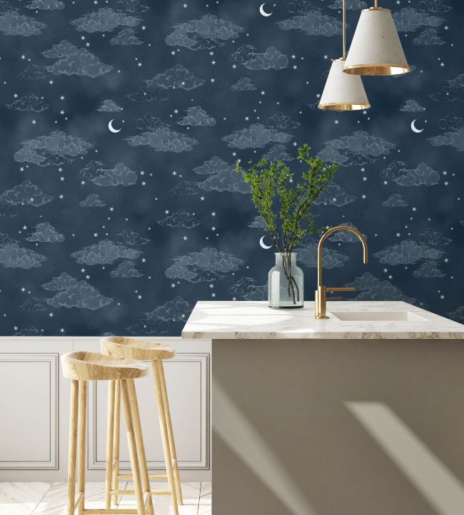 Starry Clouds Wallpaper - Blue - Brand McKenzie