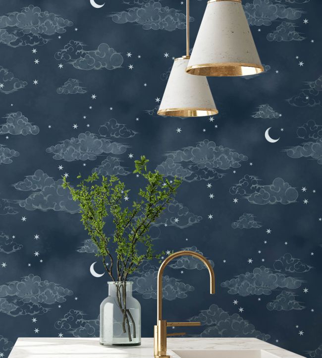 Starry Clouds Wallpaper - Blue - Brand McKenzie