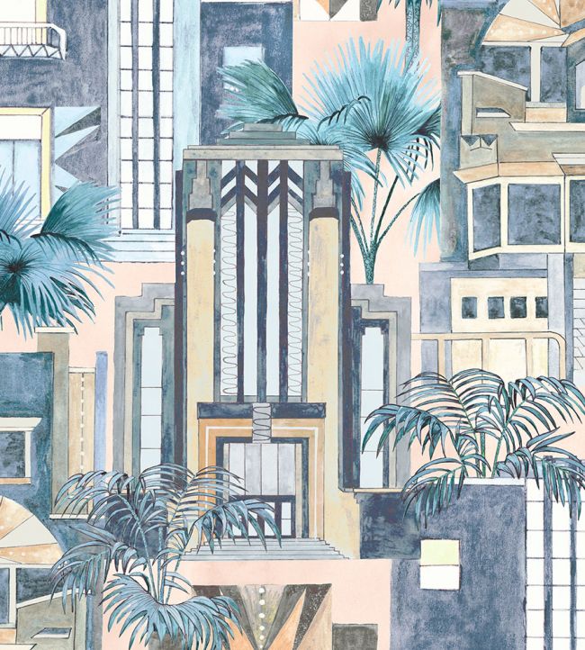Downtown Deco Wallpaper - Blue - Brand McKenzie