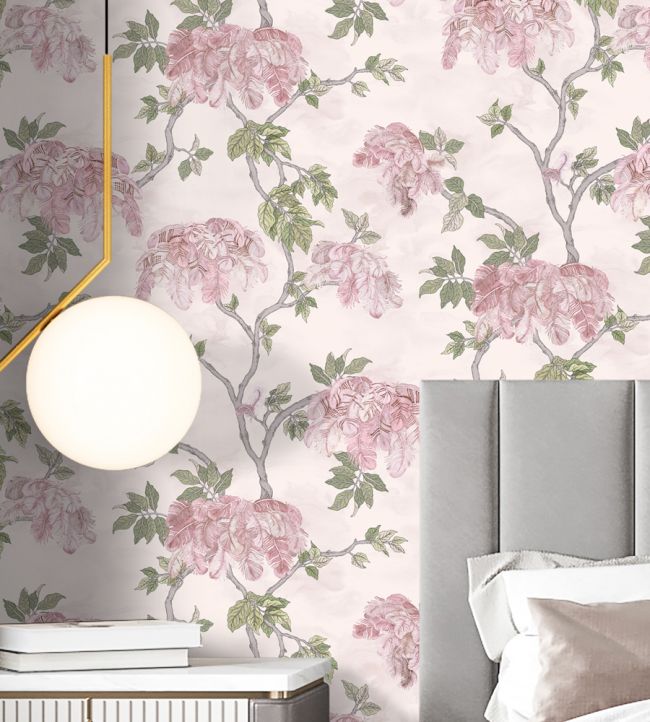 Feather Palm Wallpaper - Pink - Brand McKenzie
