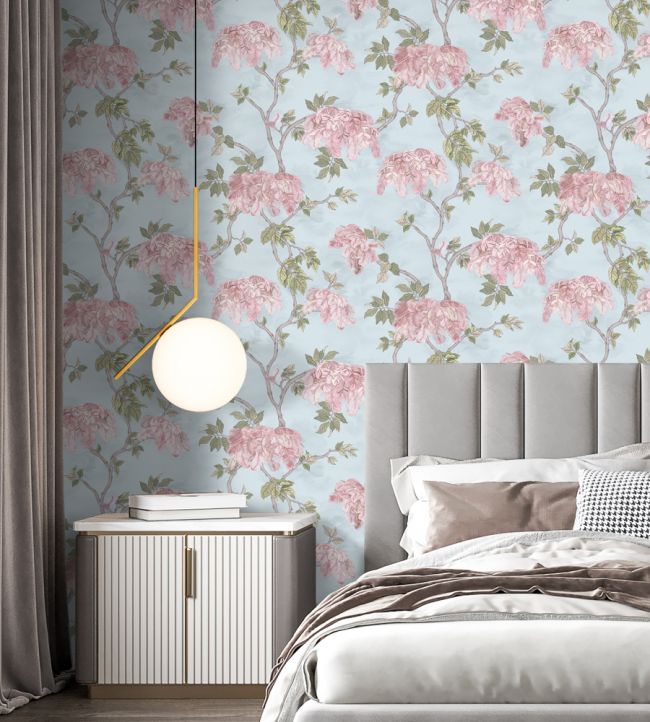 Feather Palm Wallpaper - Teal - Brand McKenzie