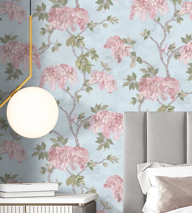 Feather Palm Wallpaper - Teal - Brand McKenzie