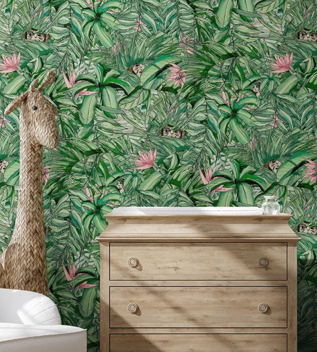 Monkey Forest Room Wallpaper 2 - Green