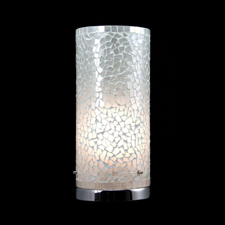 Brunswick Mosaic Table Lamp White Chrome