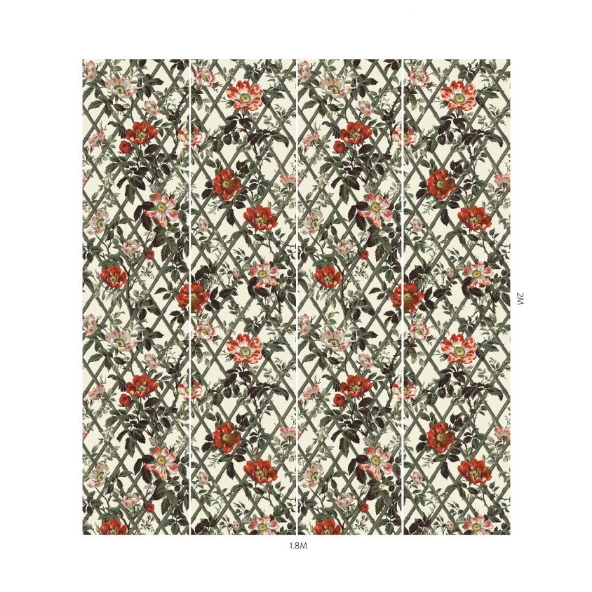 BRYHER ROSE Wallpaper - Cinnabar - House of Hackney