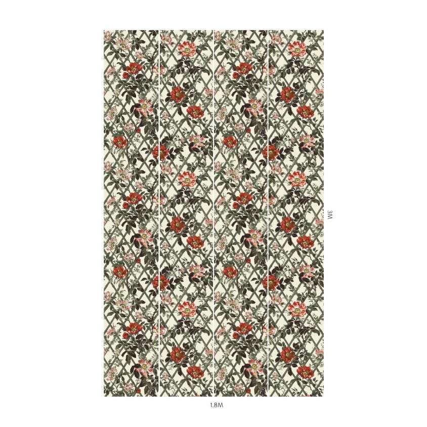 BRYHER ROSE Wallpaper - Cinnabar - House of Hackney
