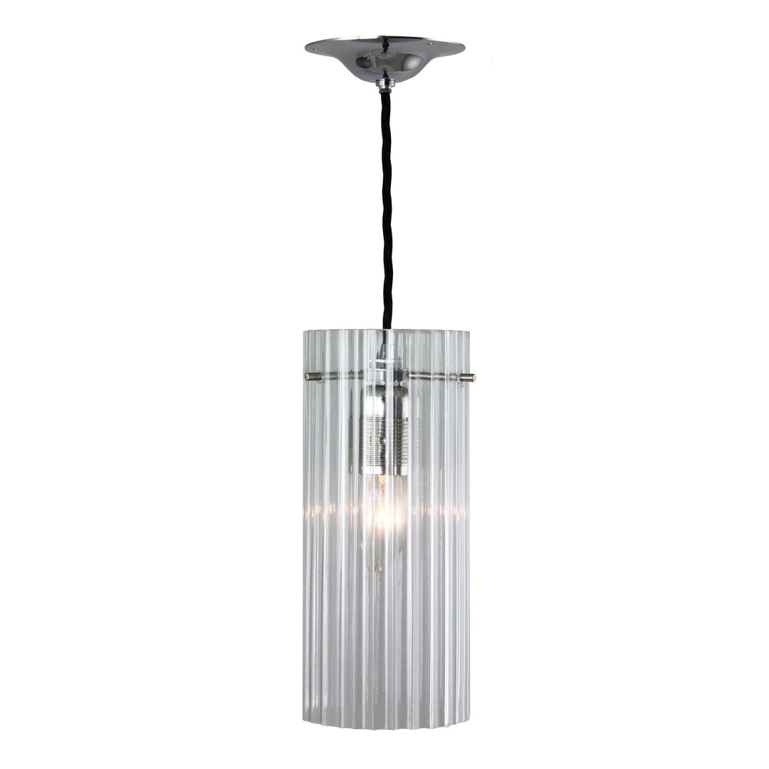 Bula Reeded Cylinder Pendant Chrome