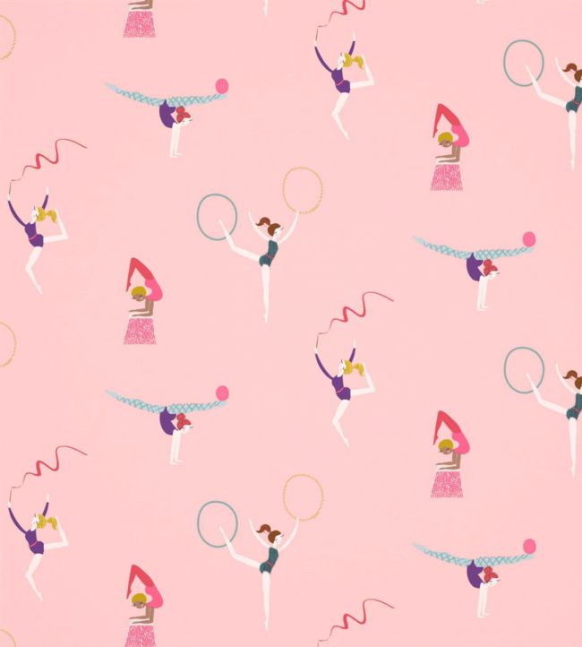 Balancing Act Wallpaper - Blossom/Raspberry/Grape - HLTF112644 - Harlequin