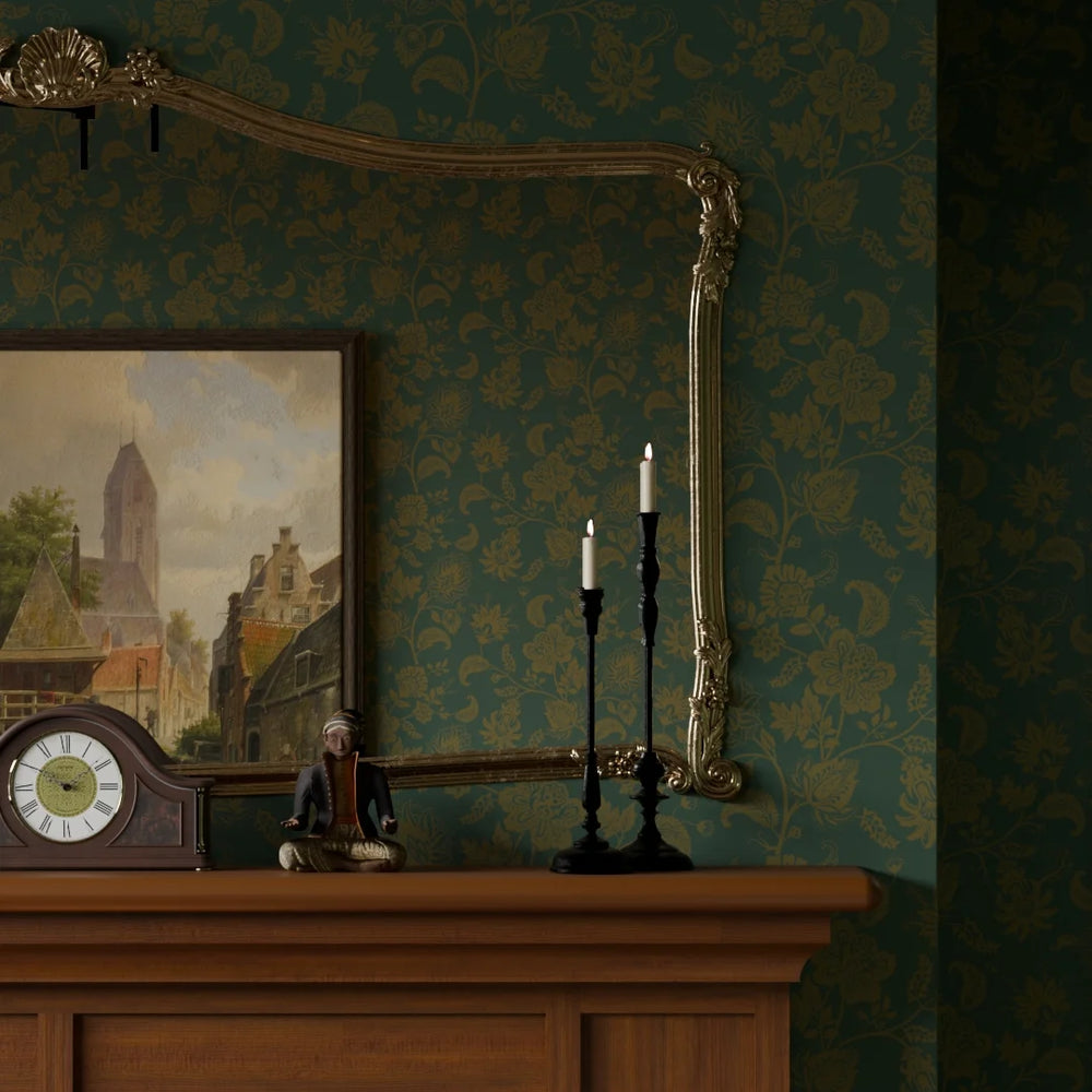 Balmoral Baroque Wallpaper - Gentleman Green & Pine Green - Lucie Annabel