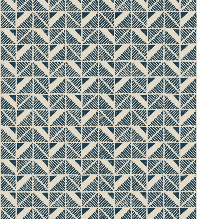 Bloomsbury Square Wallpaper - Navy - AT23119 - Anna French