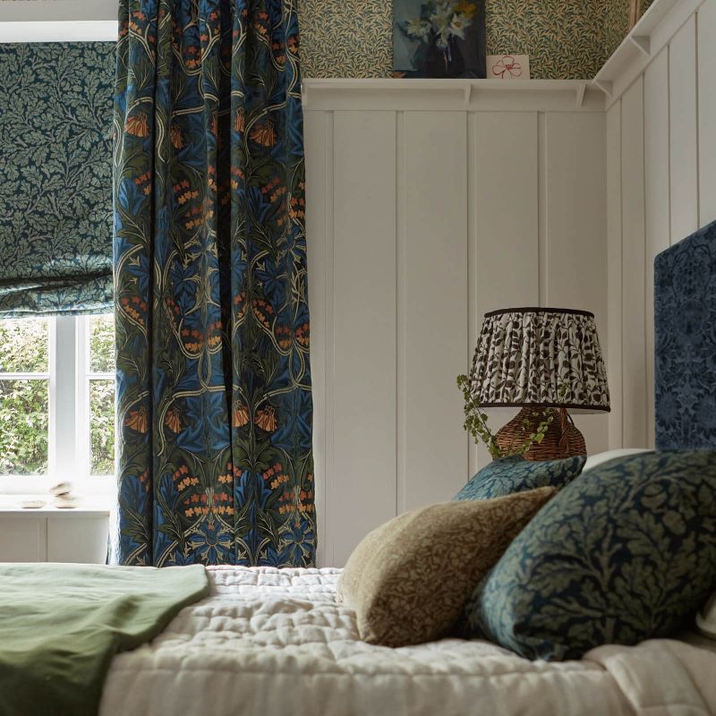 Bluebell Embroidery Fabric - Tump/Webbs Blue - 237292 - Morris & Co