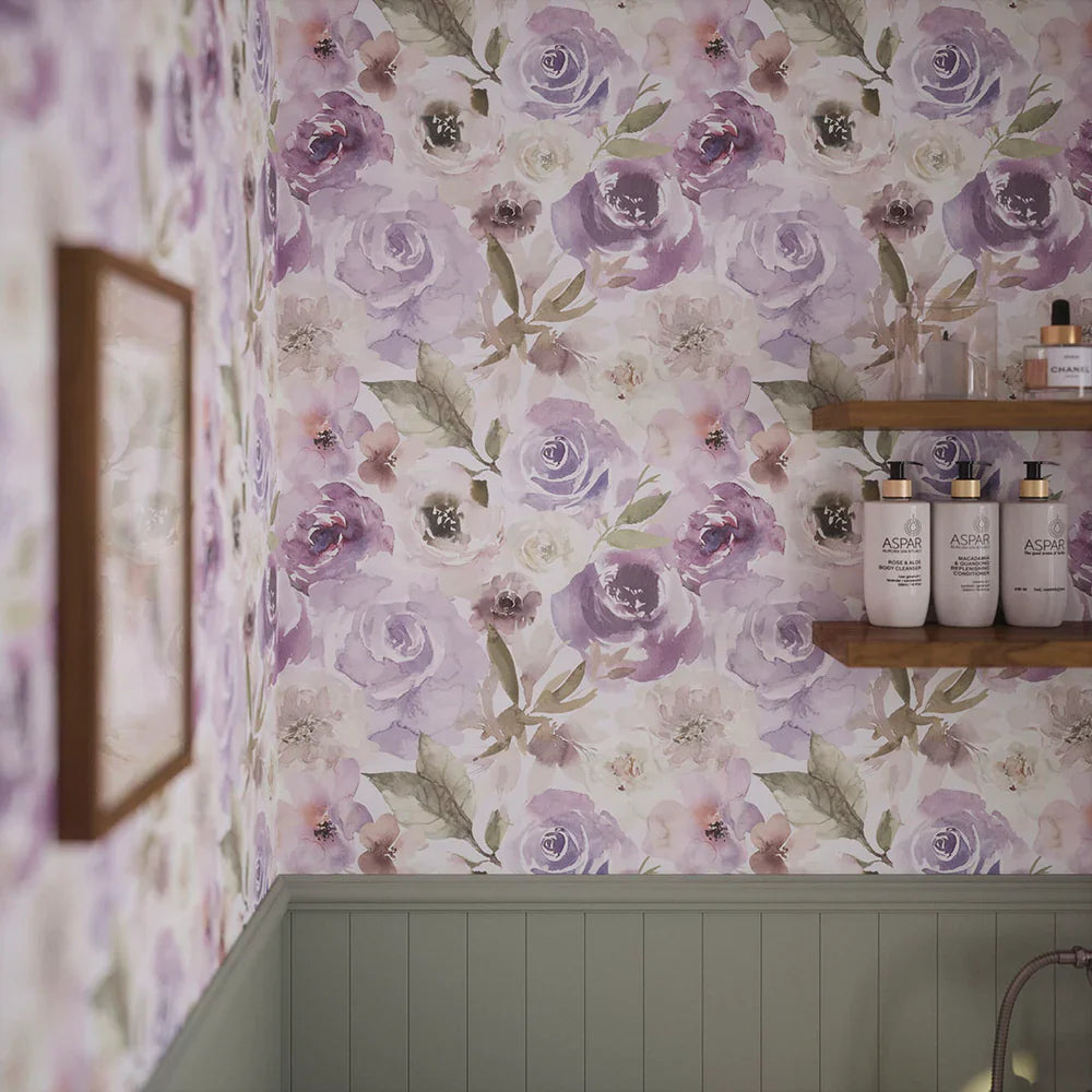 Bouquet De Fleurs Wallpaper - Lavender - Lucie Annabel