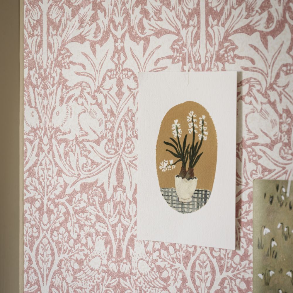Brer Rabbit Wallpaper - Blush - 217388 - Morris Wallpaper WD