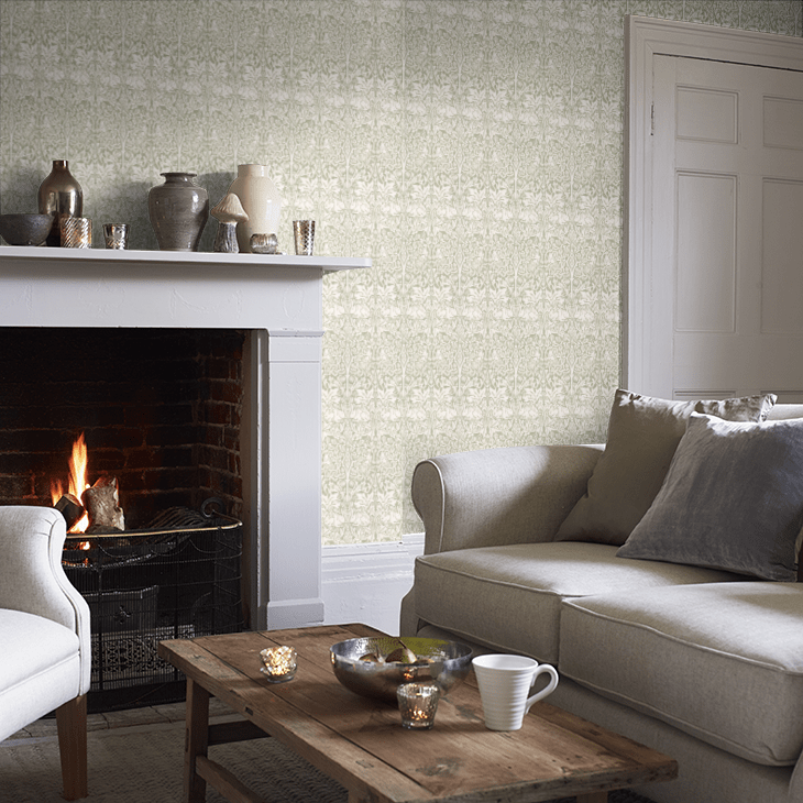 Brer Rabbit Wallpaper - Leaf Green - 217389 - Morris Wallpaper WD