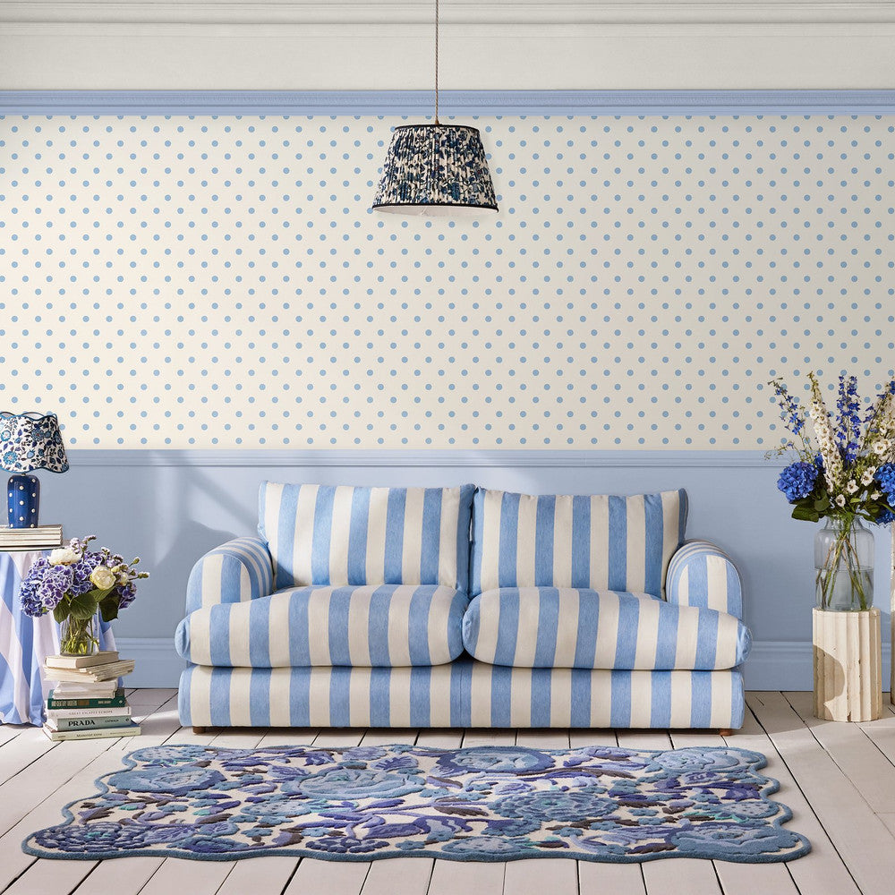 Button Spot Wallpaper - Blue - 125522 - Cath Kidston