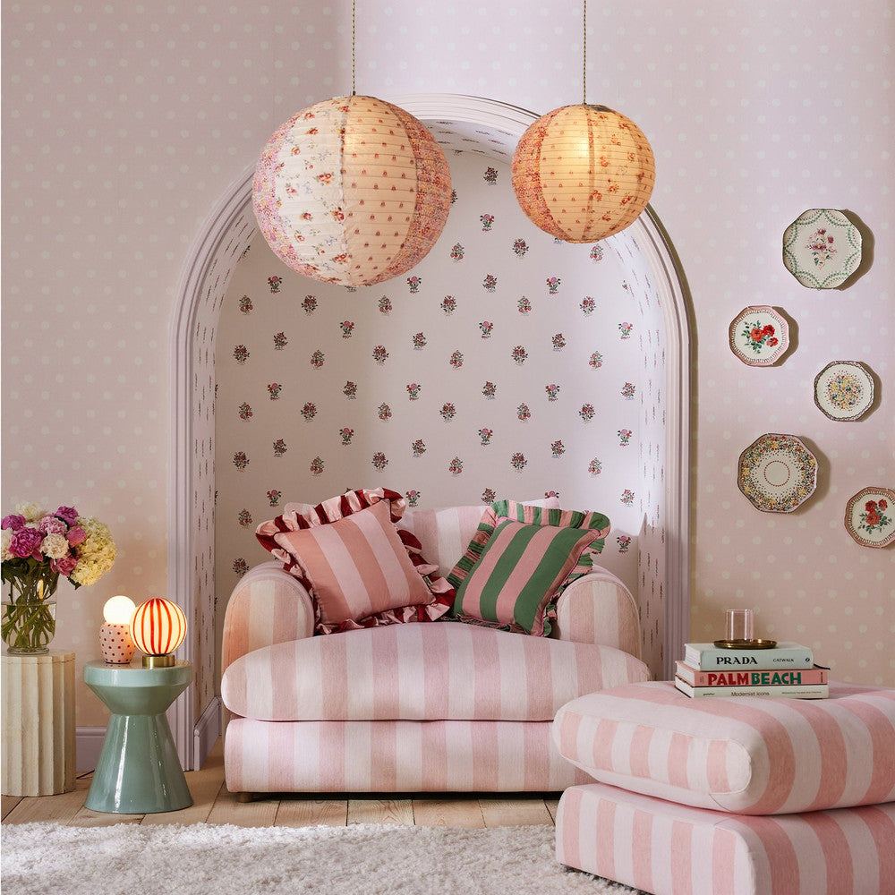 Button Spot Wallpaper - Pink - 125520 - Cath Kidston