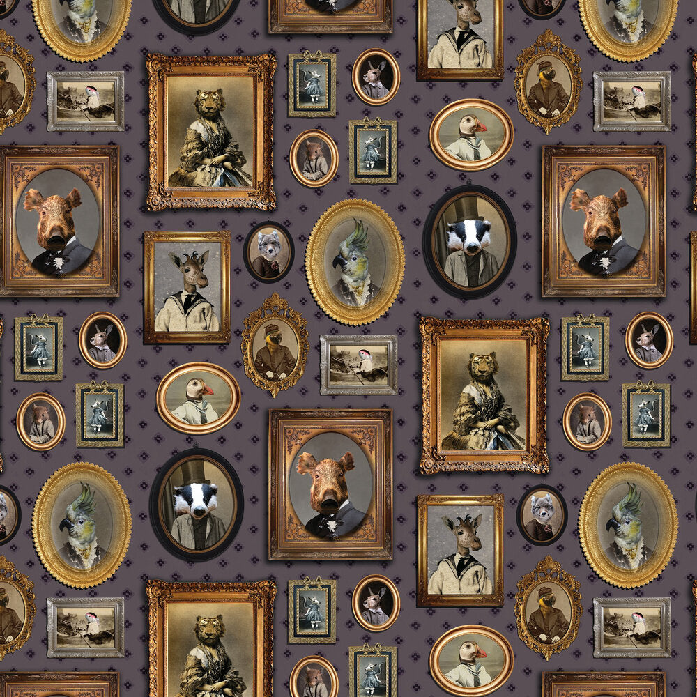 Portrait Gallery Wallpaper - Mauve - The Graduate Collection