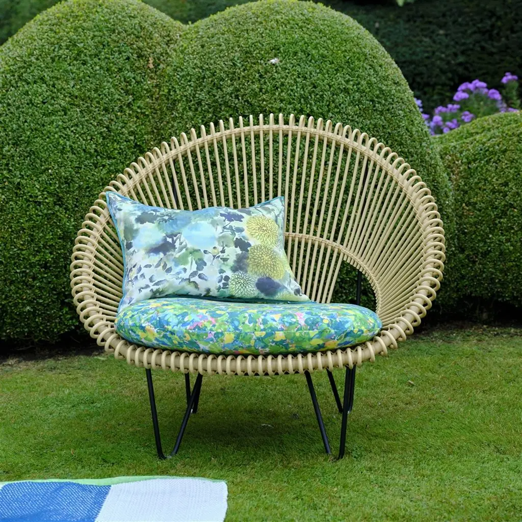 Outdoor Japonaiserie Azure Cushion - Designers Guild