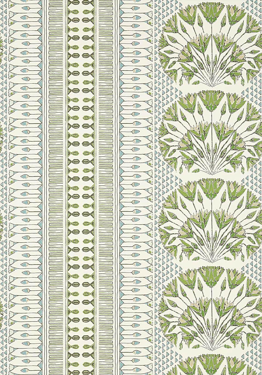 Cairo Wallpaper - Green and White - AT9623 - Anna French