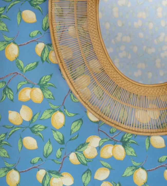 Capri Lemons Wallpaper - Azure Blue - BG2300101 - Barneby Gates
