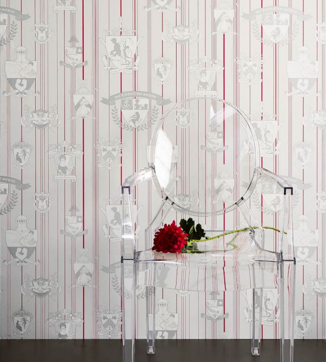 Carpe Noctem Wallpaper - Hot Pink / Silver - BG0100-201 - Barneby Gates