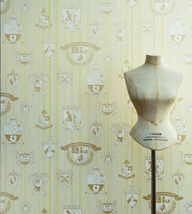 Carpe Noctem Wallpaper - Lime / Gold - BG0100-202 - Barneby Gates