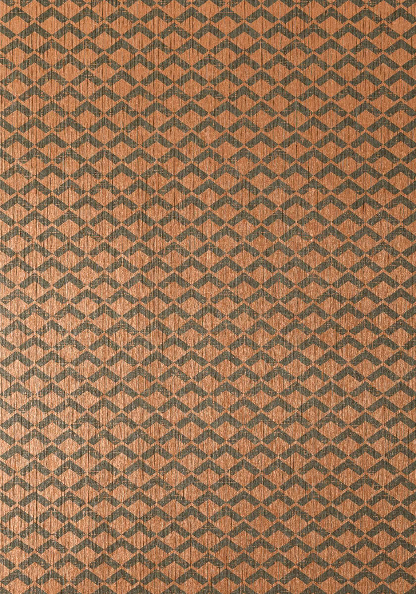 Cashiers Wallpaper - Charcoal and Metallic Copper - AT79112 - Anna French