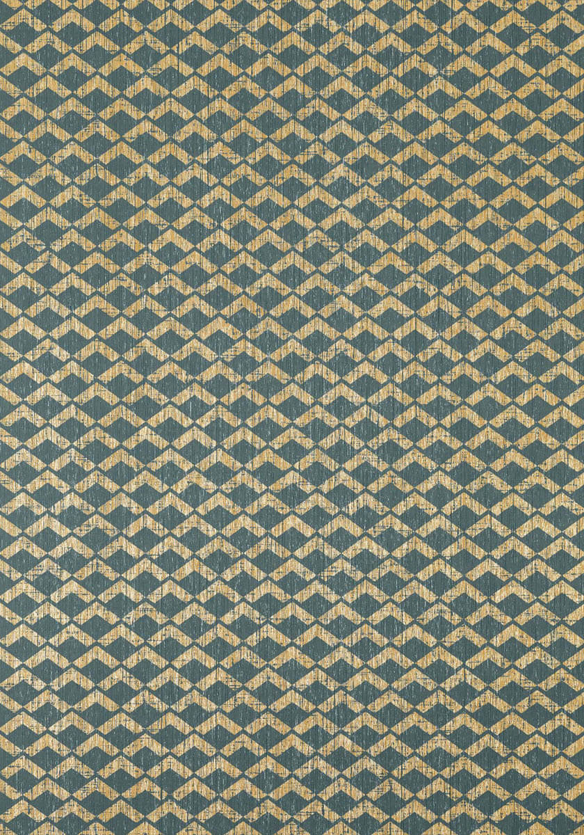 Cashiers Wallpaper - Metallic Gold and Teal - AT79114 - Anna French
