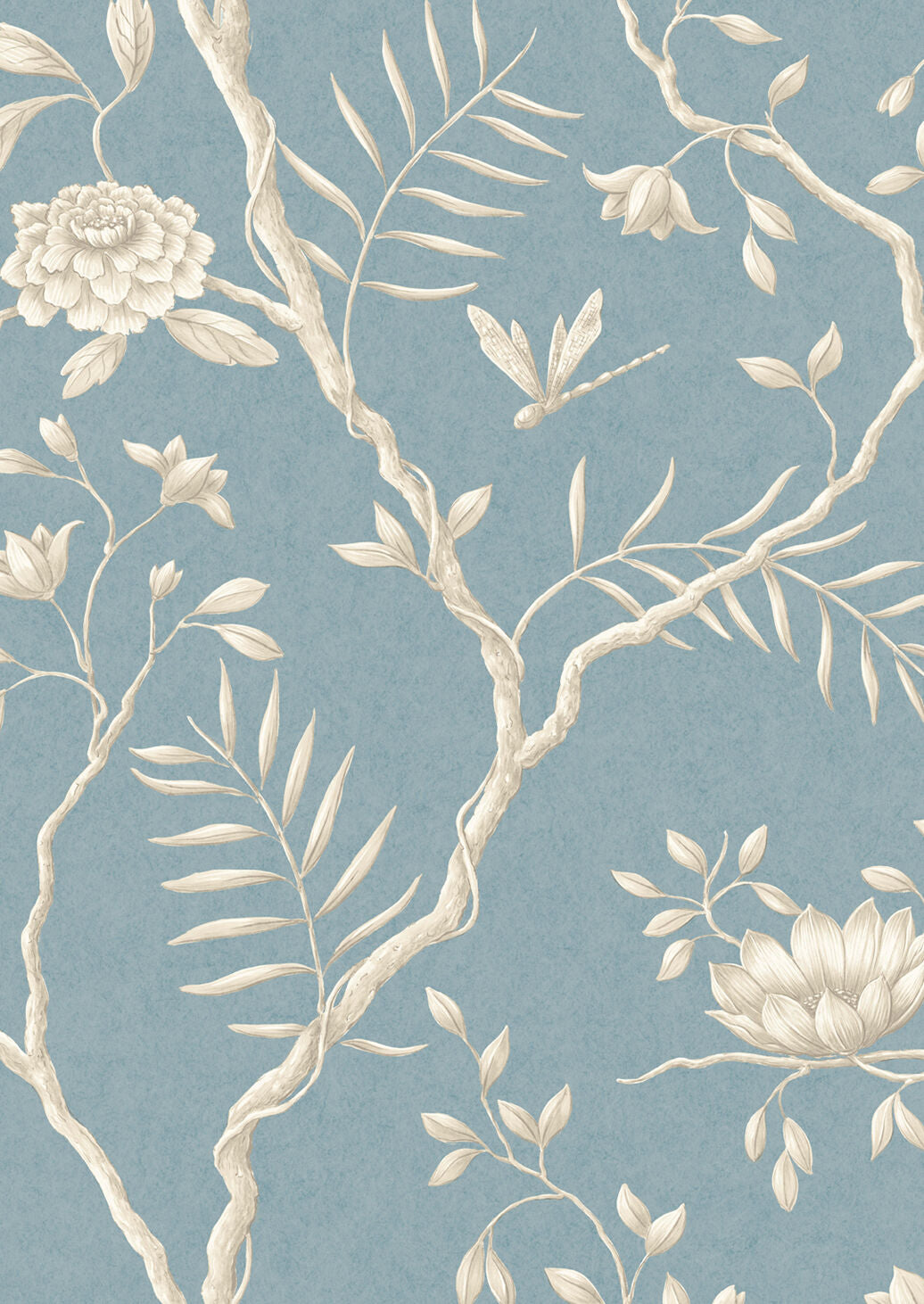 Jasper Peony Wallpaper - Blue - Lewis & Wood
