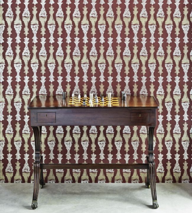 Chess Wallpaper - Burgundy - BG1000-201 - Barneby Gates