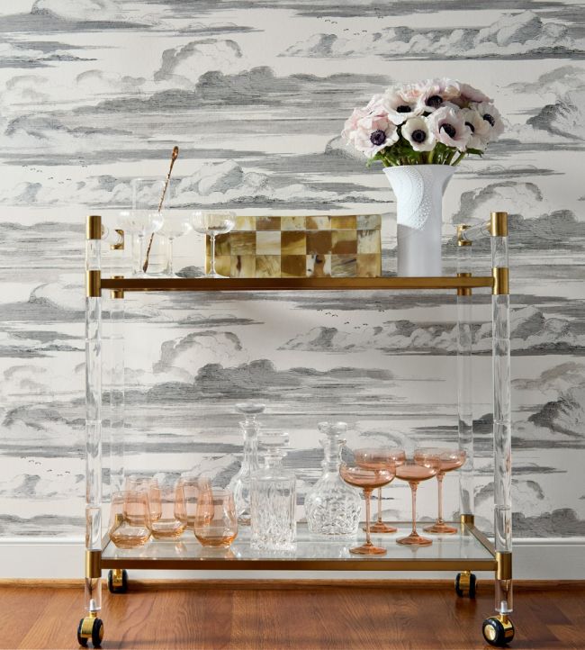 Cielo Wallpaper - Black and White - AT57872 - Anna French