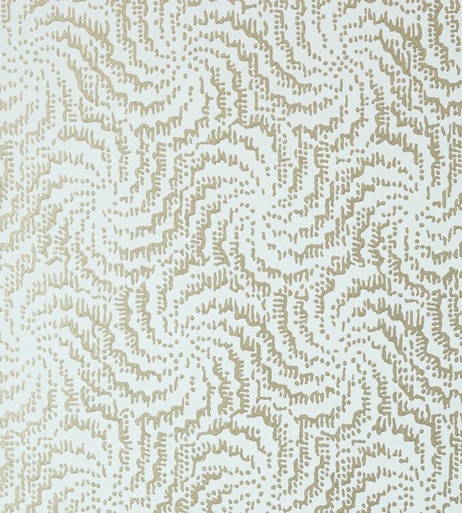 Cirrus Wallpaper - Metallic Pewter on Aqua - AT7937 - Anna French