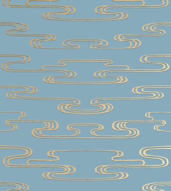 Cloudwater Wallpaper - Metallic Gold on Mineral - AT23156 - Anna French