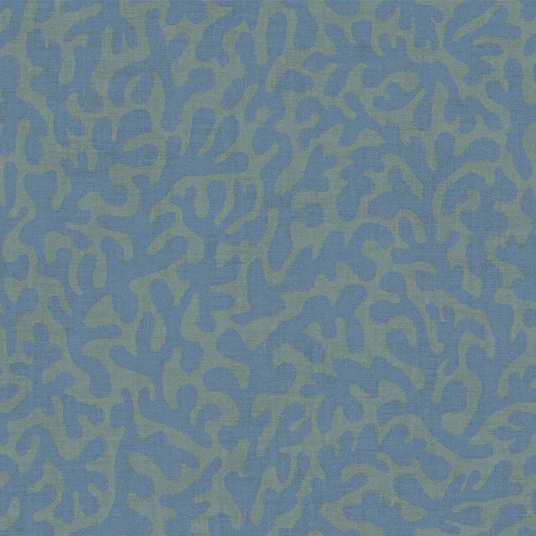 Coral Cove Wallpaper - Cornflower Blue & Rustic Green - Lucie Annabel