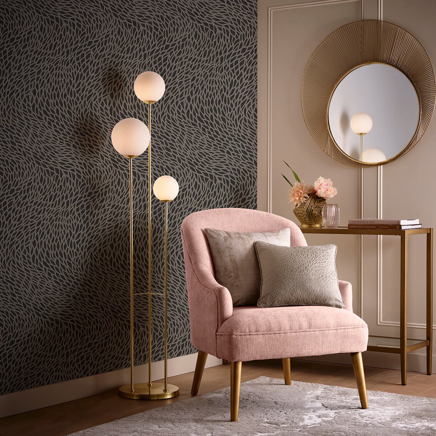 Corallino Wallpaper - Noir - Clarke & Clarke
