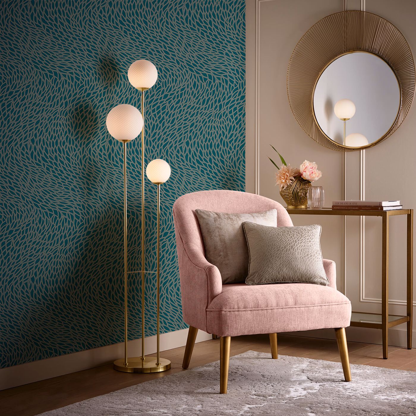 Corallino Wallpaper - Teal - Clarke & Clarke