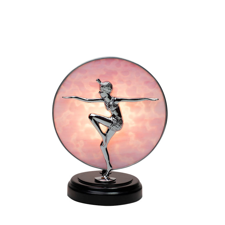 Dakota Chrome Statuette with Pink Mottle Shade