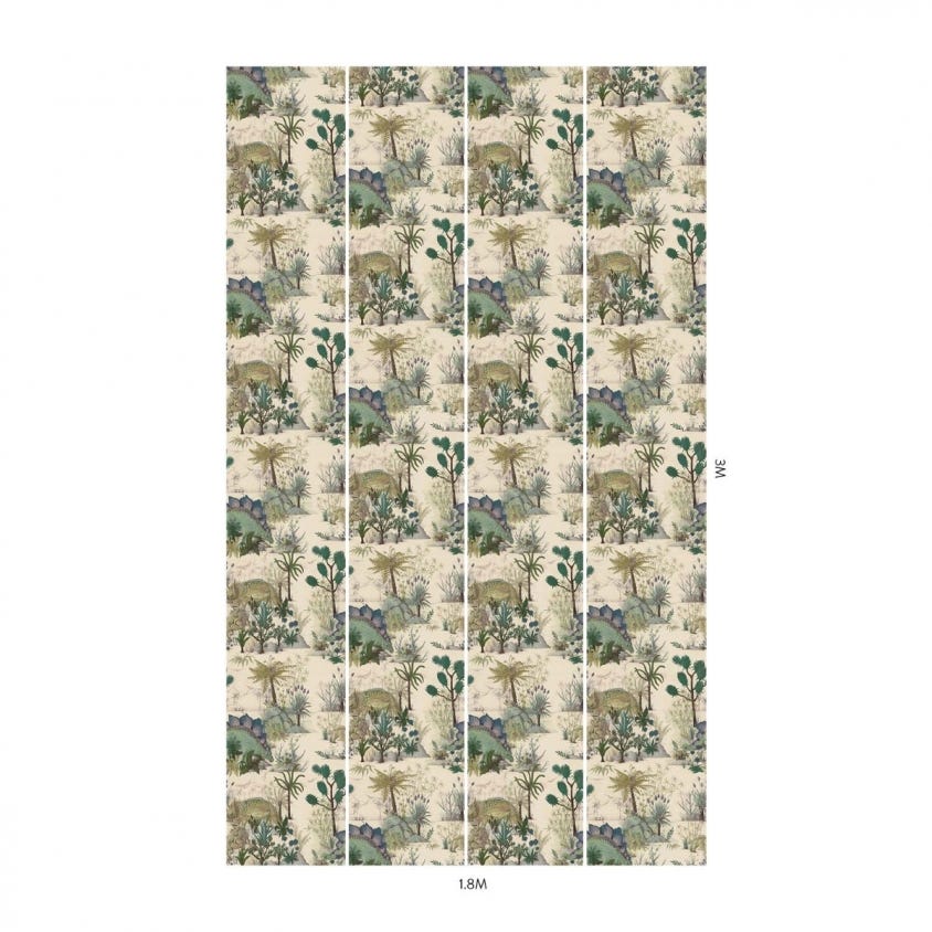 DINOSAURIA Wallpaper - Ecru - House of Hackney