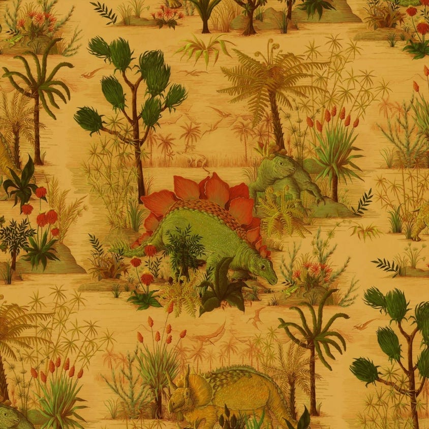 DINOSAURIA Wallpaper - Turmeric - House of Hackney
