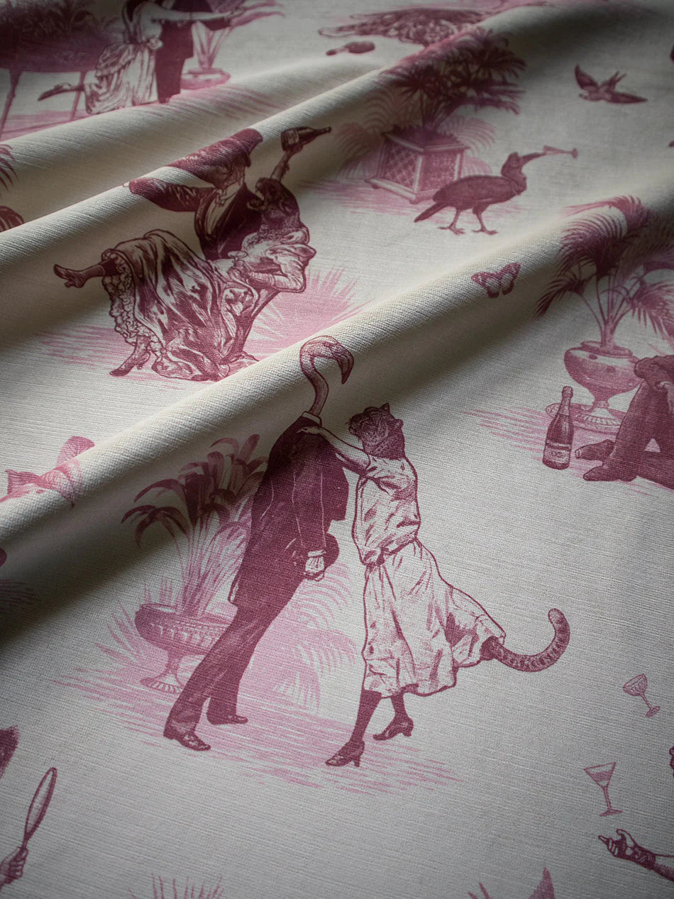 Safari Soiree 'Rouge' Recycled Room Velvet Fabric